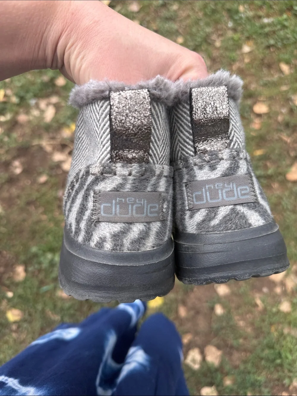 Hey dude Denny herringbone grey booties